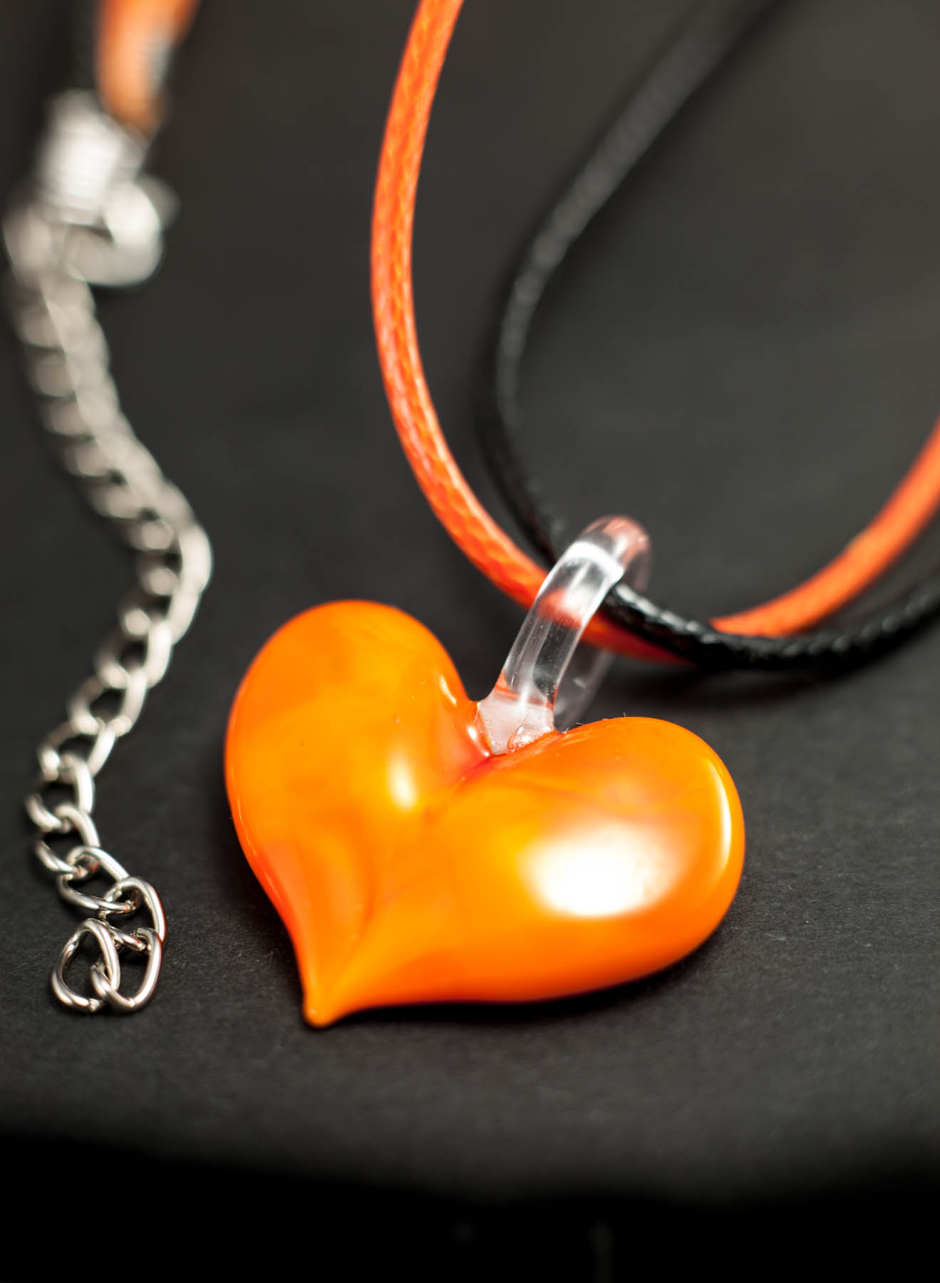 Ogrlica Srce narančasta pastel